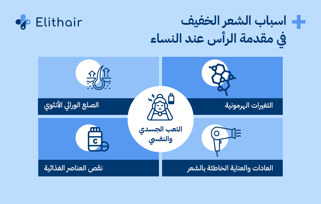 أسباب الشعر الخفيف في مقدمة الرأس للنساء - مركز اليت هير لزراعة الشعر
