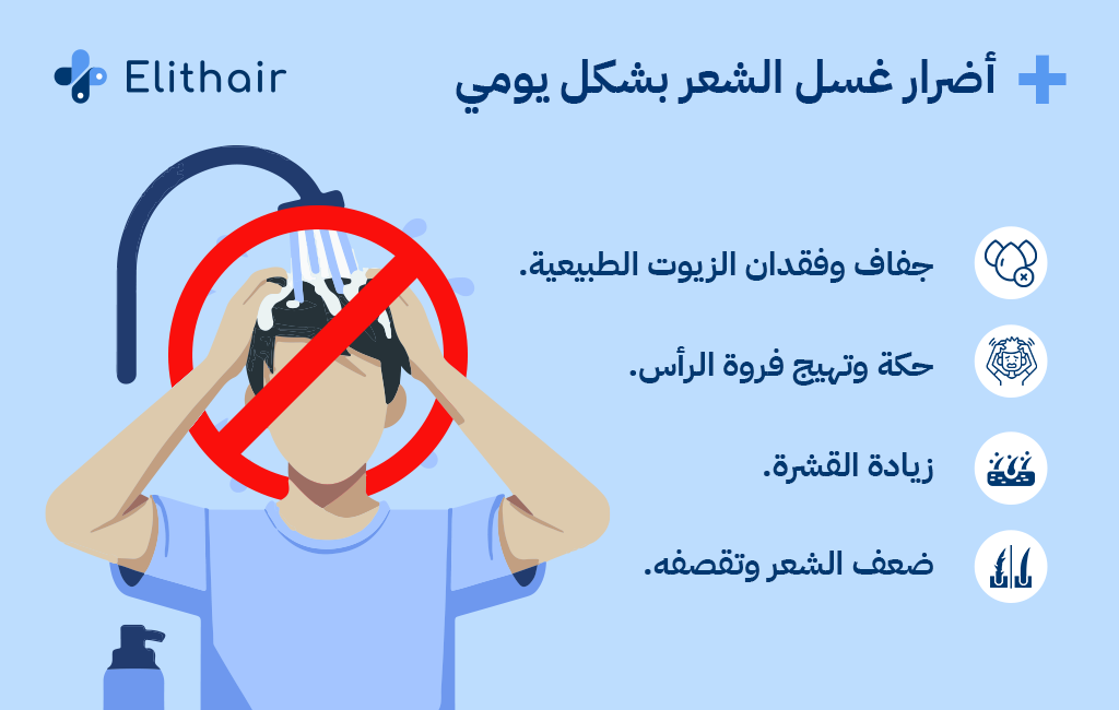 أضرار غسل الشعر بشكل يومي - مركز اليت هير لزراعة الشعر