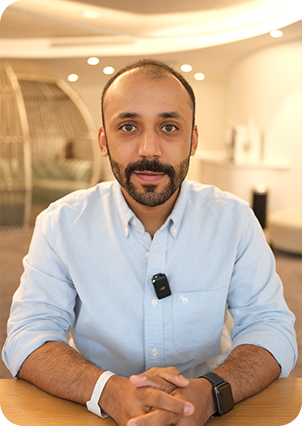 عبد الله شاهين قبل زراعة الشعر في إليت هير